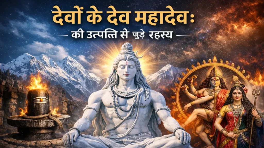 भगवान शिव की उत्पत्ति का रहस्य दर्शाता महादेव का आध्यात्मिक चित्र