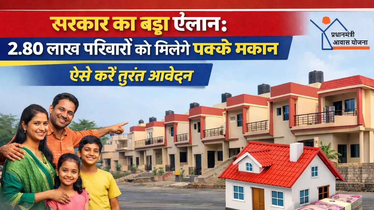 PM Awas Yojana के तहत 2.80 लाख परिवारों को पक्के मकान मिलने की घोषणा