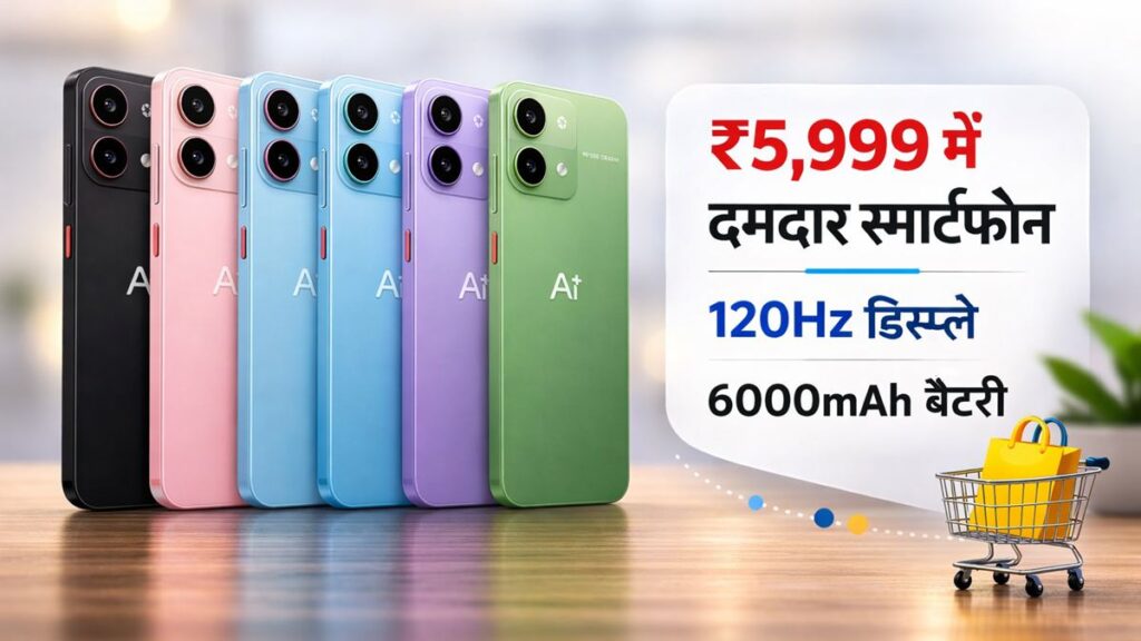 ₹5,999 में लॉन्च हुआ 120Hz डिस्प्ले और 6000mAh बैटरी वाला सस्ता स्मार्टफोन
