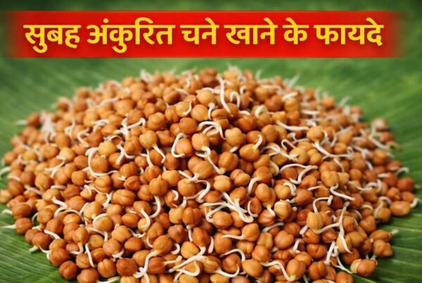सुबह अंकुरित चने खाने के फायदे दिखाता हेल्दी नाश्ता