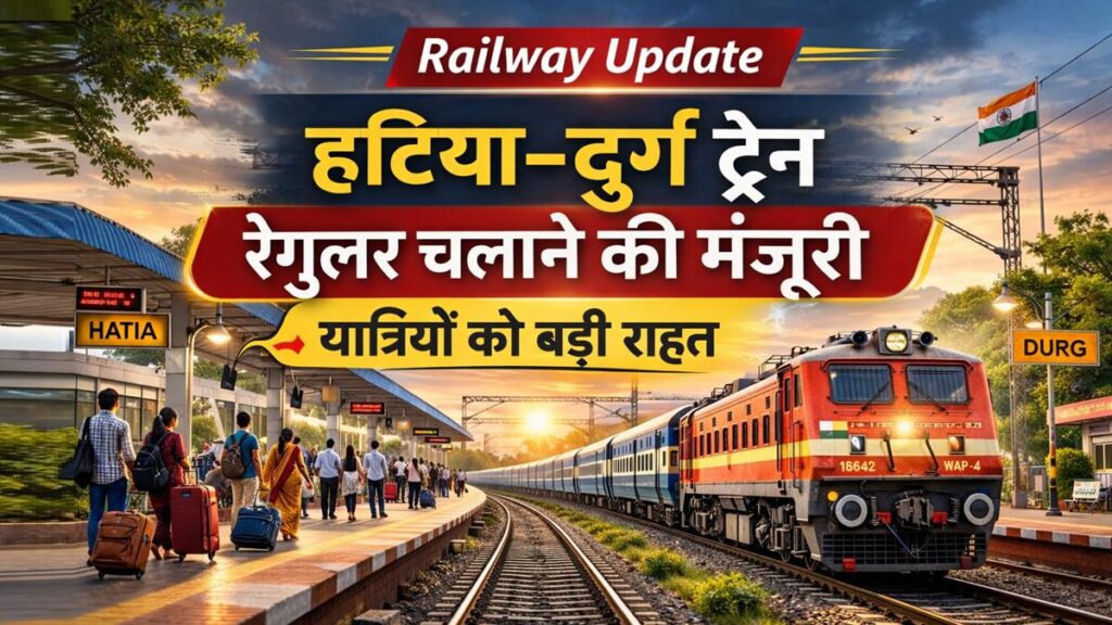 हटिया–दुर्ग ट्रेन को रेगुलर चलाने की मंजूरी, रेलवे अपडेट
