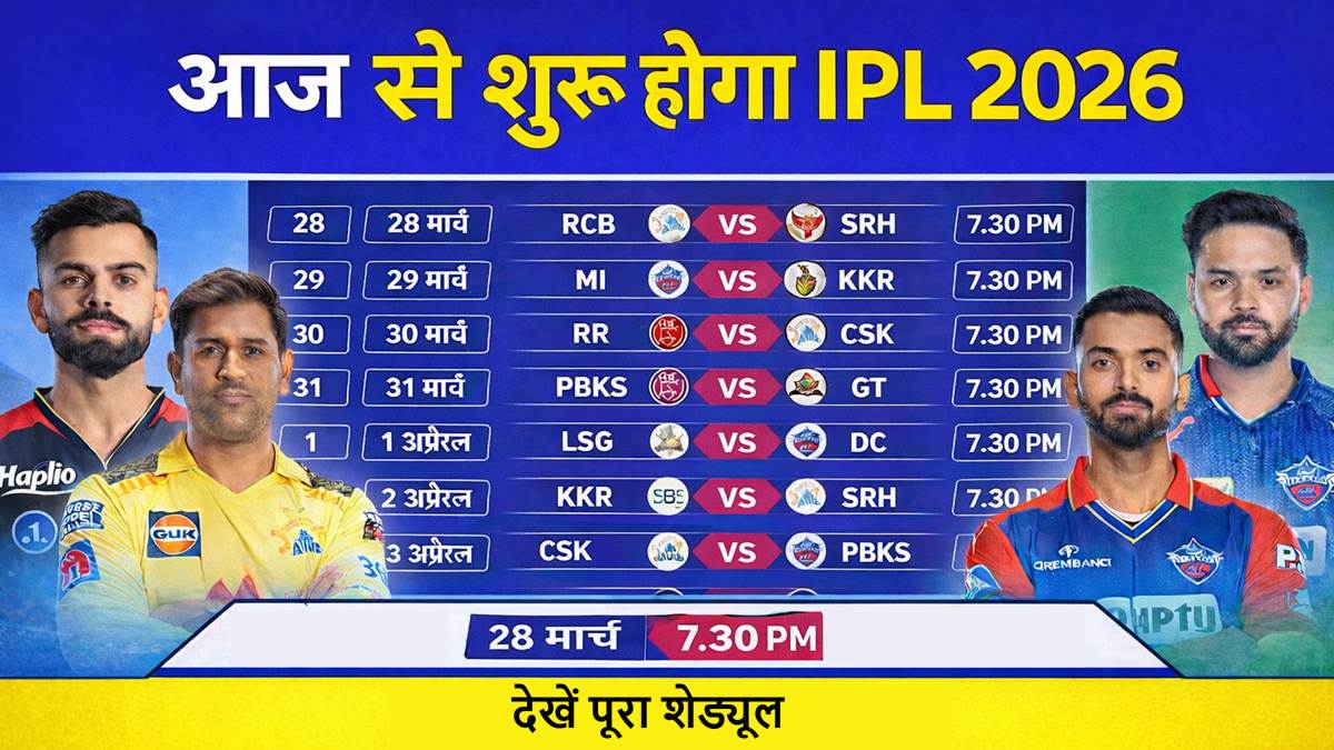 IPL 2026 full schedule hindi aaj se shuru hoga IPL 2026 match list