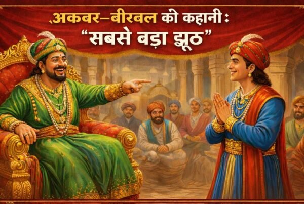 अकबर और बीरबल दरबार में सबसे बड़ा झूठ कहानी का दृश्य