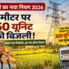 2 मीटर पर 250 यूनिट फ्री बिजली और गरीब परिवारों को 300 यूनिट मुफ्त बिजली योजना 2026