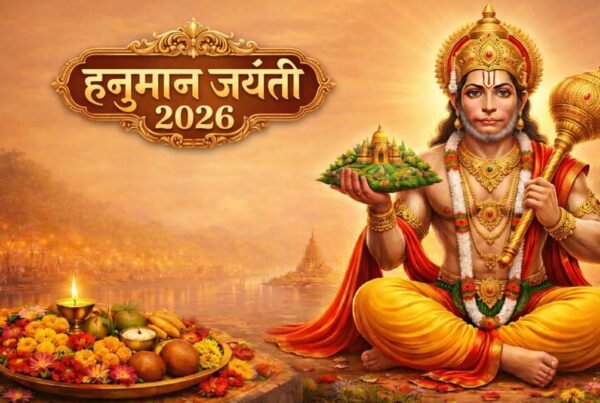 हनुमान जयंती 2026 पोस्टर भगवान हनुमान की तस्वीर के साथ