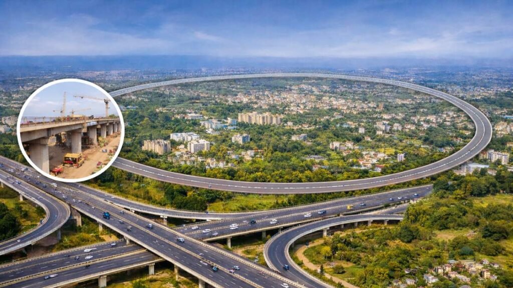 Aerial view of Ranchi outer ring road project