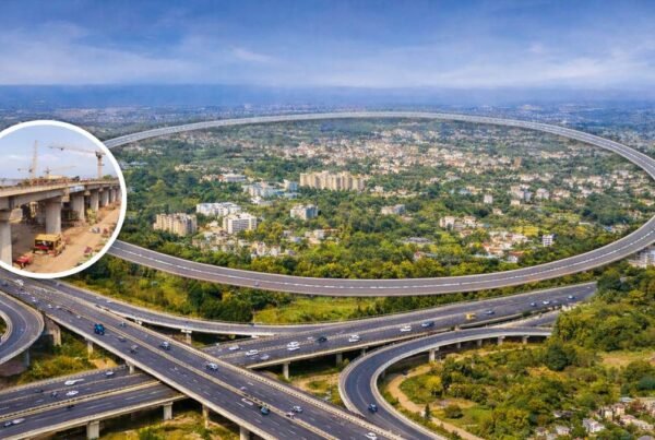 Aerial view of Ranchi outer ring road project