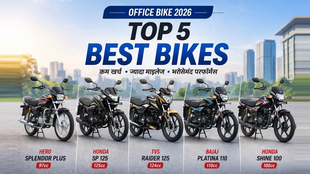 ऑफिस जाने के लिए बेस्ट 5 बाइक 2026 इंडिया Hero Splendor SP125 Raider Platina Shine